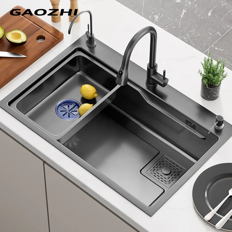 Manufacturer Good Price Oem 304 Stainless Steel Deck Mounted Sink Tap Kitchen Faucets With Pull Down Sprayer