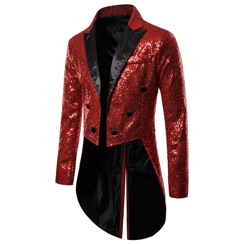Men Shiny Sequin Glitter Embellished Blazer Jacket Men Nightclub Prom Suit Blazer Costume Singers Stage Clothes Tuxedo mujer
