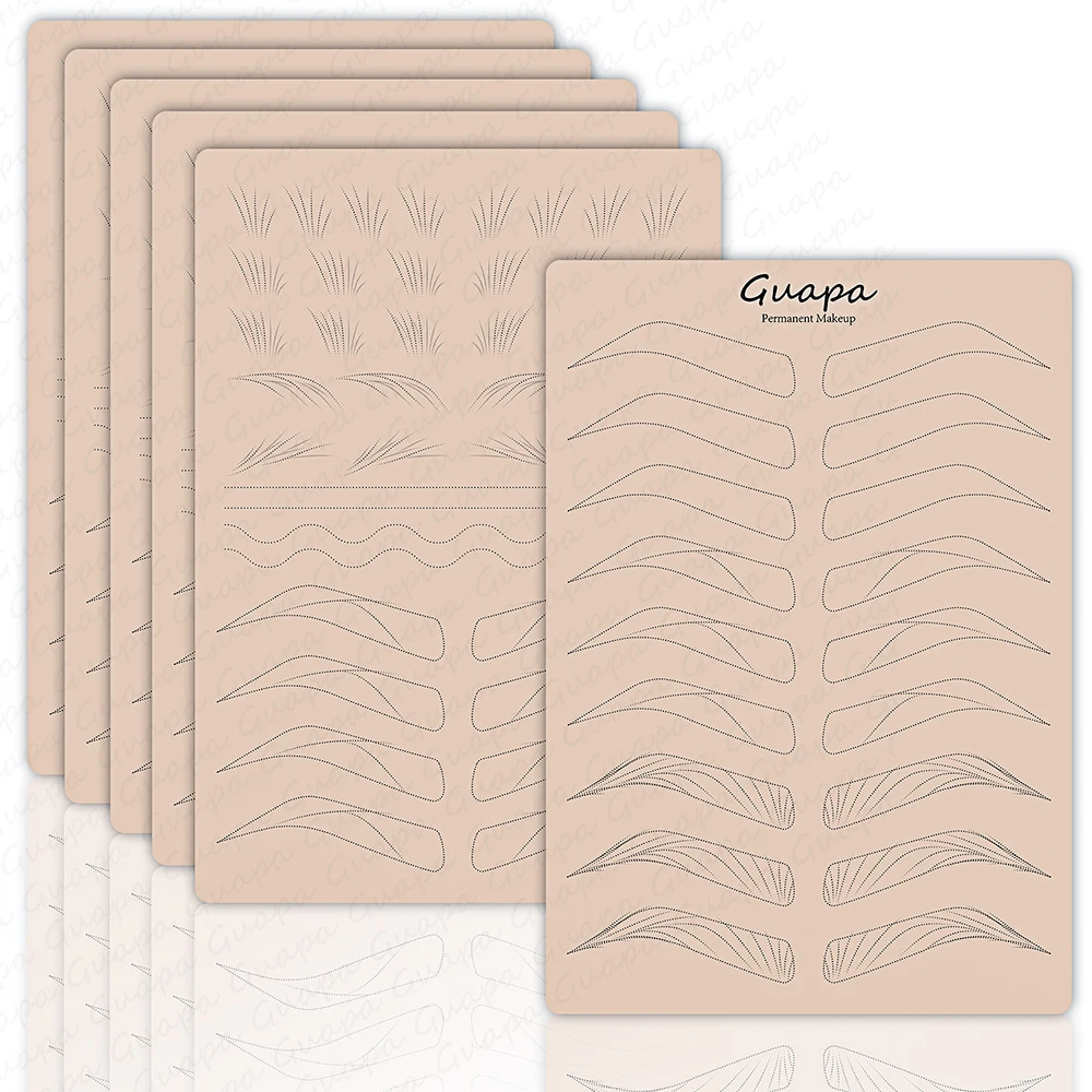 50PCS Private Label Nano Hair Stroke Practice Skin Machine Hairstrokes Pattern For Both Beginner and Advanced Brows Artist