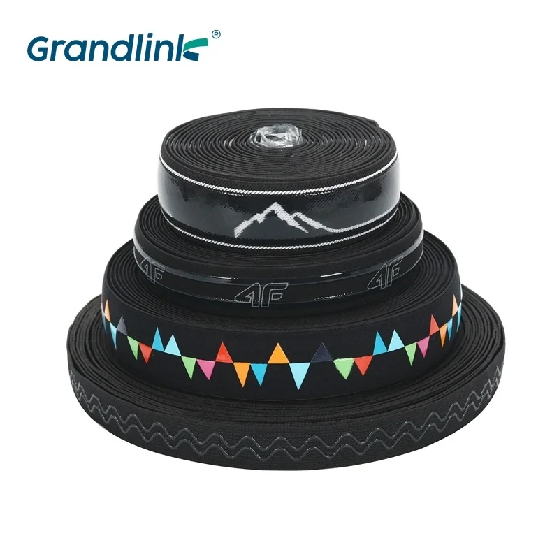 Cycling Garment 10-50mm Width Polyester Webbing Elastic Band Gripper Silicone Tape For Clothing