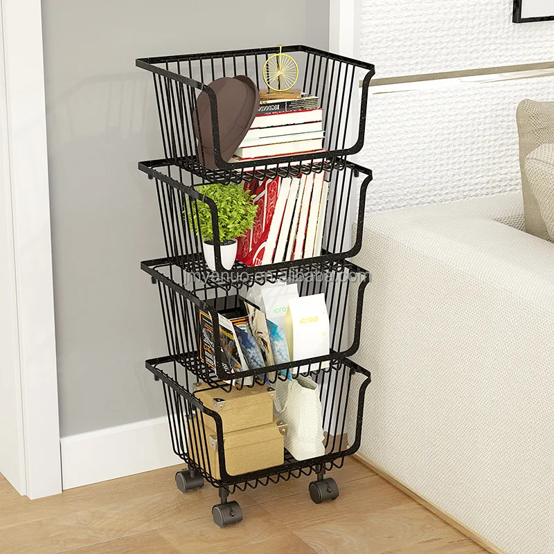 Multilayer Tiers Black Wire Mesh  Kitchen Vegetable Storage Fruit Basket
