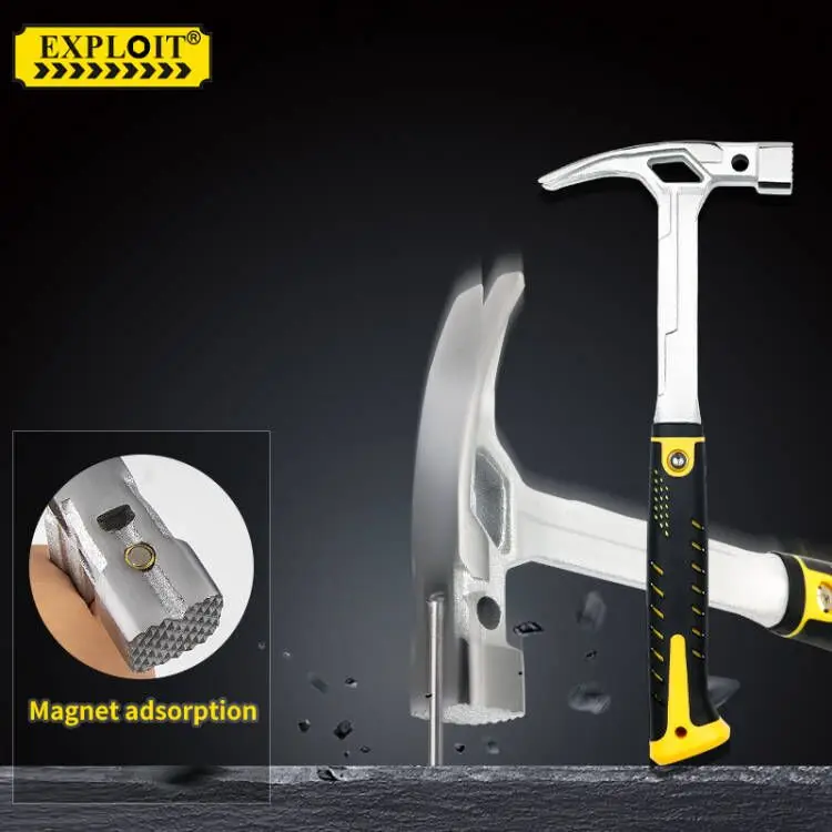 Anti-slip Fitter Framing Forged Hammers Non-slip Carpenter Magnetic Multi-tools High Carbon Steel Claw Hammer With TPR Handle