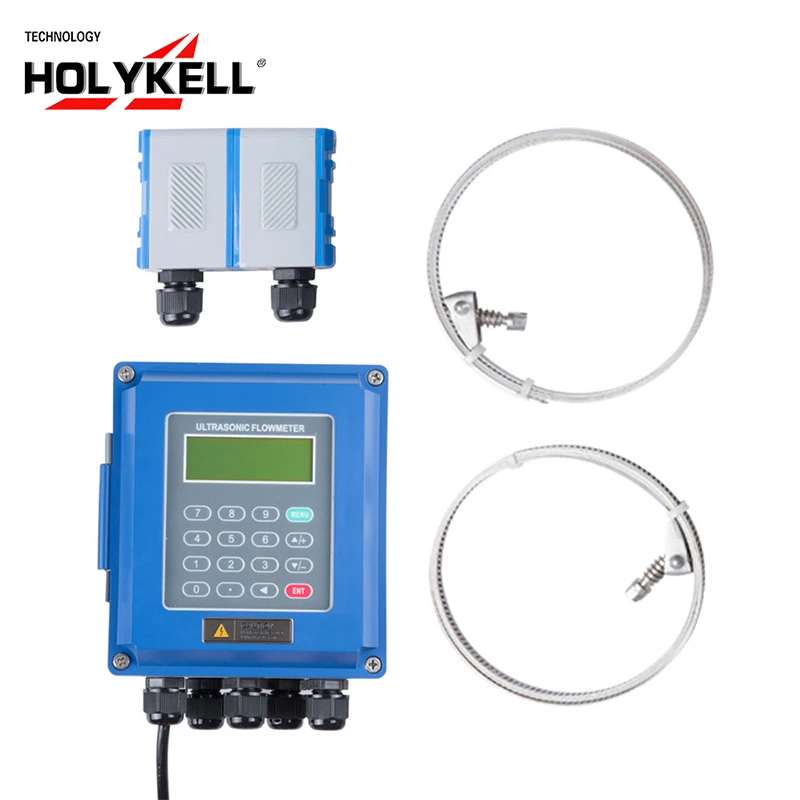 Wall-mounted types clamp on non invasive ultrasonic water liquid  flow transducer sensor meter