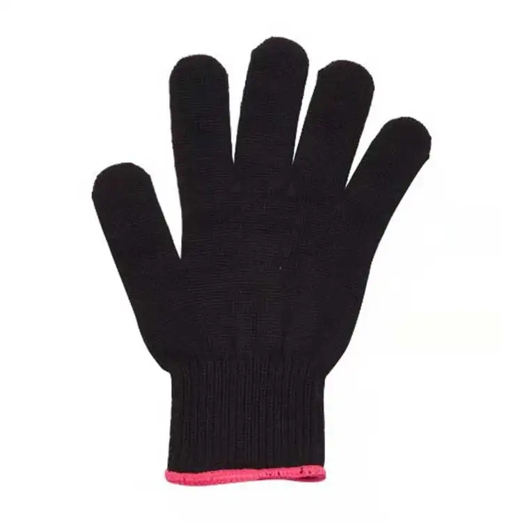 Customized black heat insulation working gloves cotton yarn knitted safety gloves