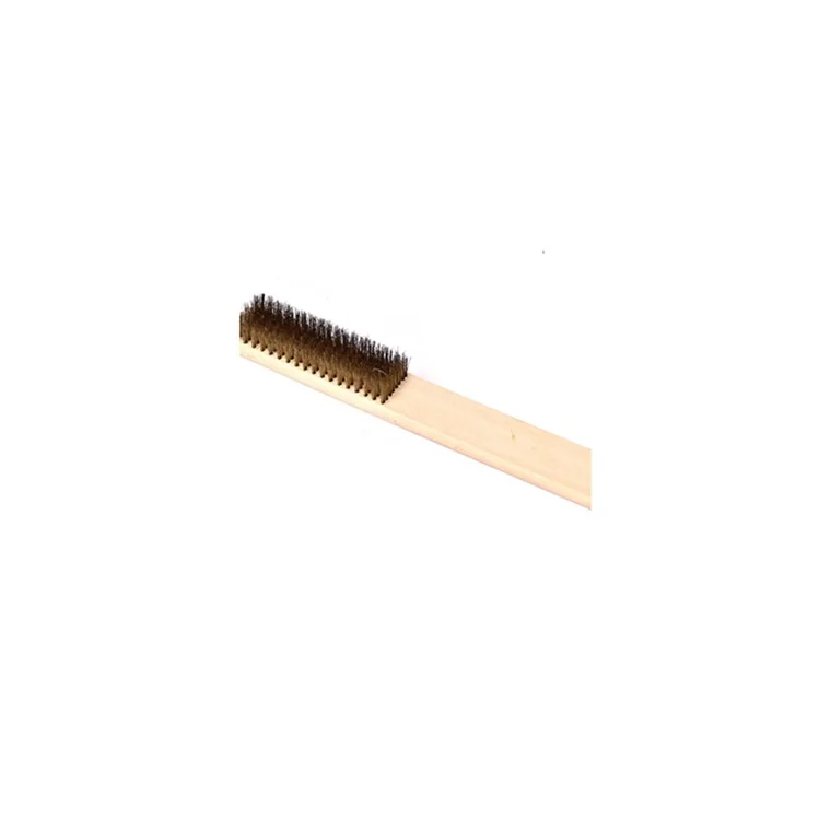Economical custom design Wooden Handle Copper Brass Wire Aluminum Surface Polishing Brush
