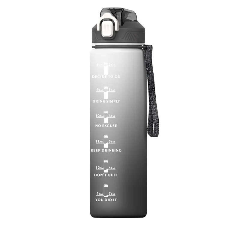 Amazon hot sell plastic drinking plastic sports bottle 1 liter Large capacity motivational water bottle