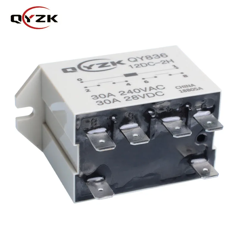 QYZK DPST-NO 6 pins load 30a coil 12vdc relay alternative to JQX 30F G7L-2A-TUB  electromagnectic general purpose relay
