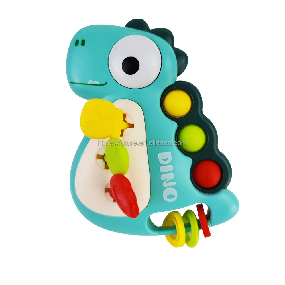 Montessori Sensory Rattle Toys Dinosaur Shape Silicone Pull String Toys for  Babies Teething Activity  Infant 6 to 12 18+ Months