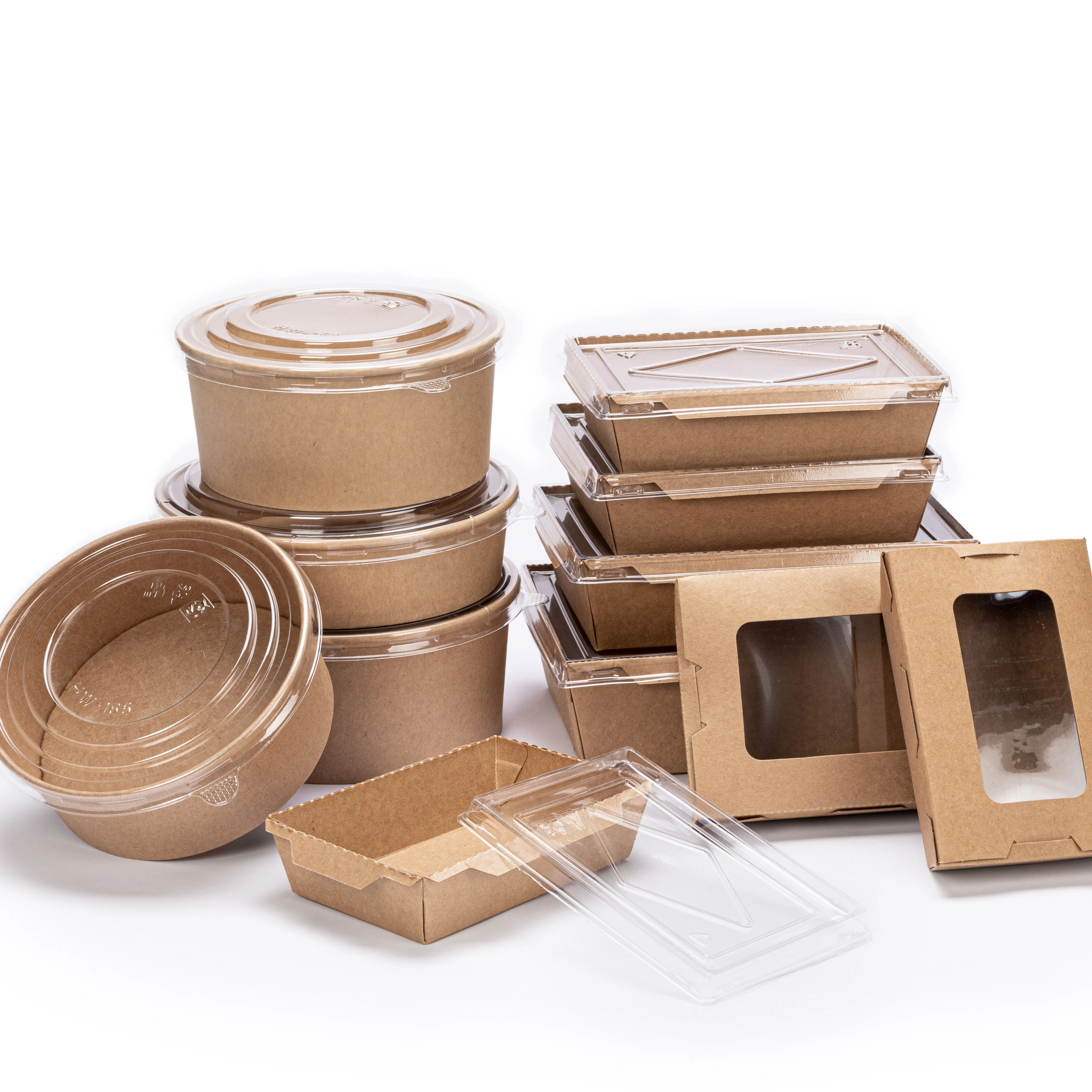 Recyclable materials China Wholesale Packaging Kraft Whiteboard Custom Logo Design Takeaway Disposable Food Paper Box