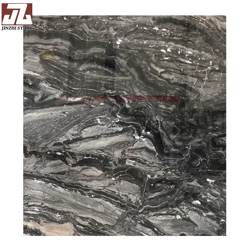 Wave grey marble Natural Stone big slab tile floor wall  stairs step  dining table  marble tile