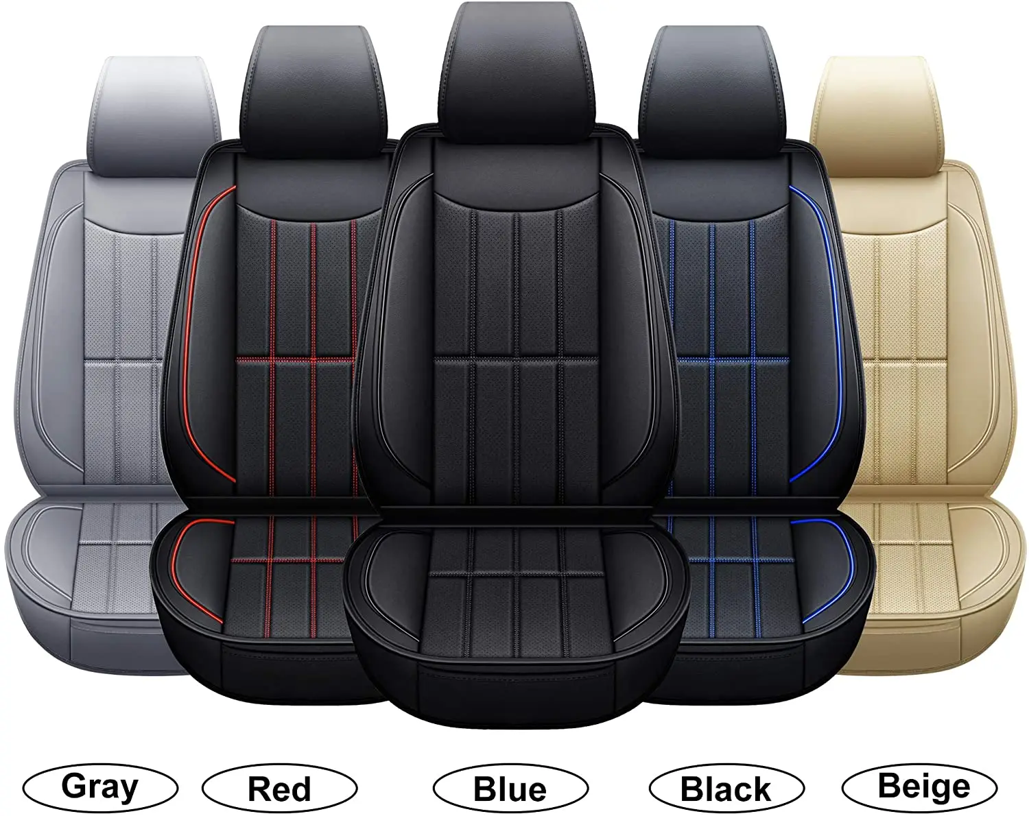 FRONT PAIR Leather Car Seat Cover Luxury Waterproof Car seat protector Universal for Car Seat