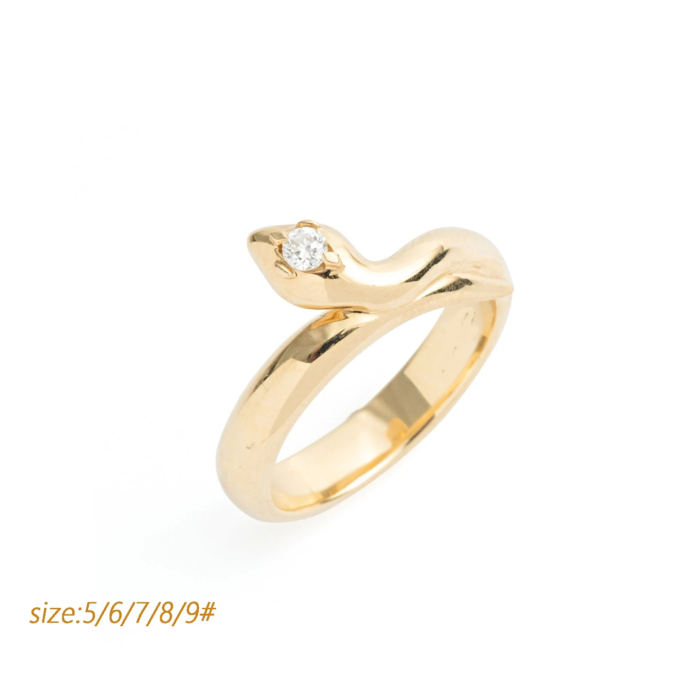 Slovehoony S925 Sterling Sliver Cute Snake Shiny Zircon Twist Chubby Wholesale Personality Gold Plated Jewelry Rings For Women