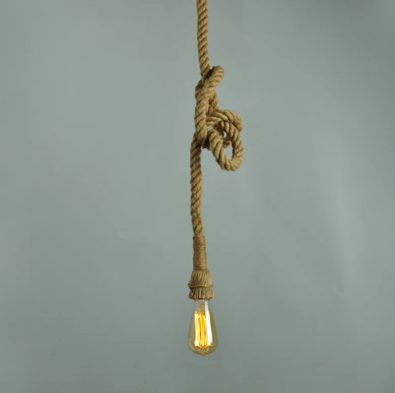 Винтажные подвесные светильники E27 светодиодный светильник из пеньковой веревки в стиле ретро лофт современное освещение «сделай сам» украшение для ресторана