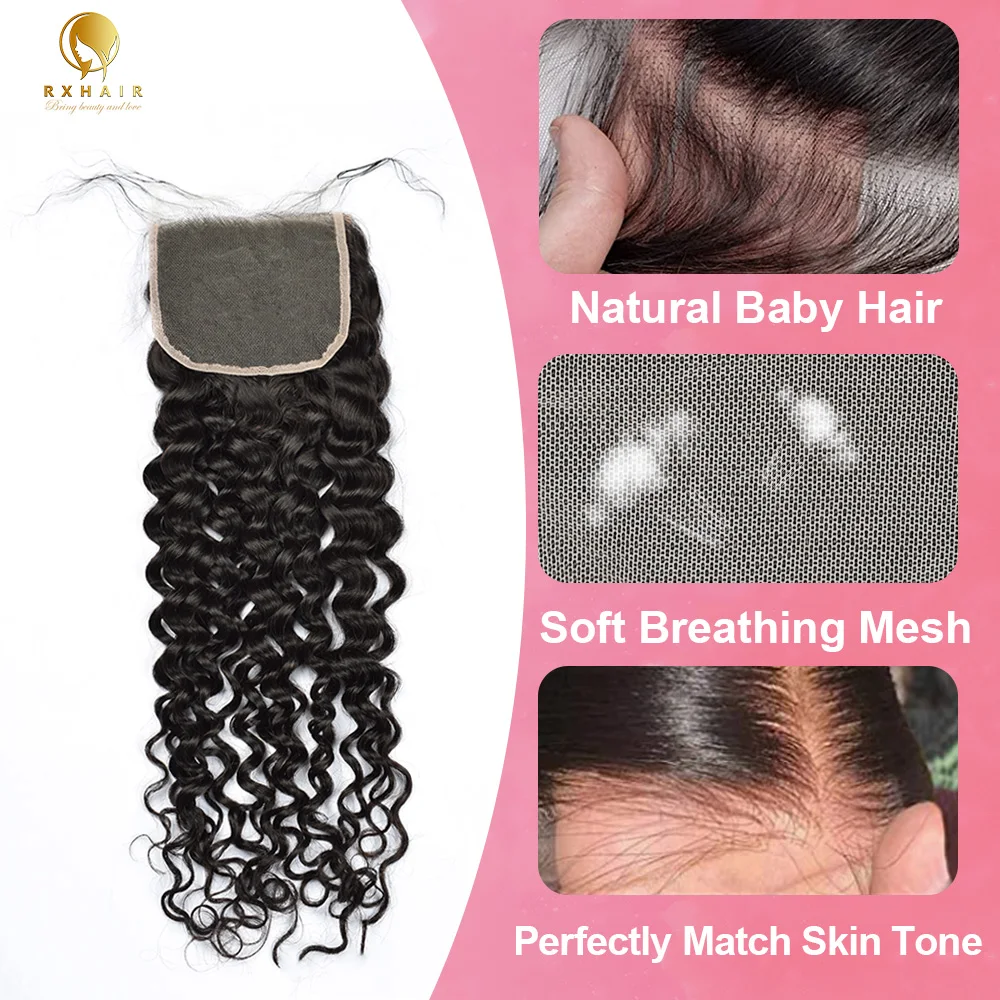 RXHAIR Glueless Silk Top 6*6 5x5 Italian Curly Hd Frontal Lace Closure Brazilian Human Hair Cheap Lace Closure And Frontal For W