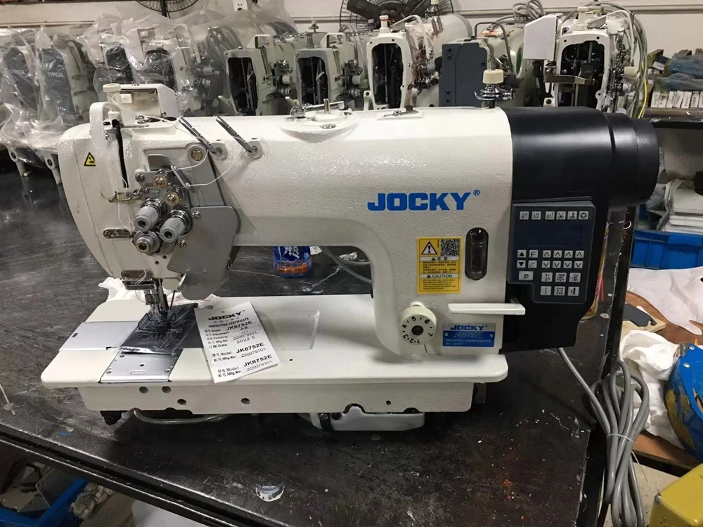 JOCKY JK8752E automatic double needle lockstitch industrial sewing machine textile