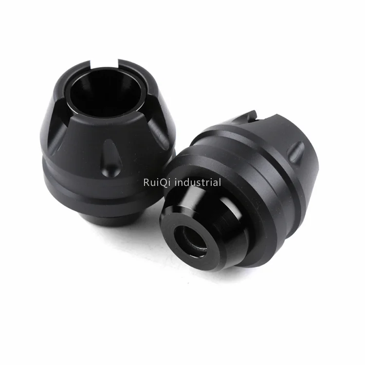 Oil transmission pipe connection buckle customized processing aluminum alloy shell CNC turning processing Black processing