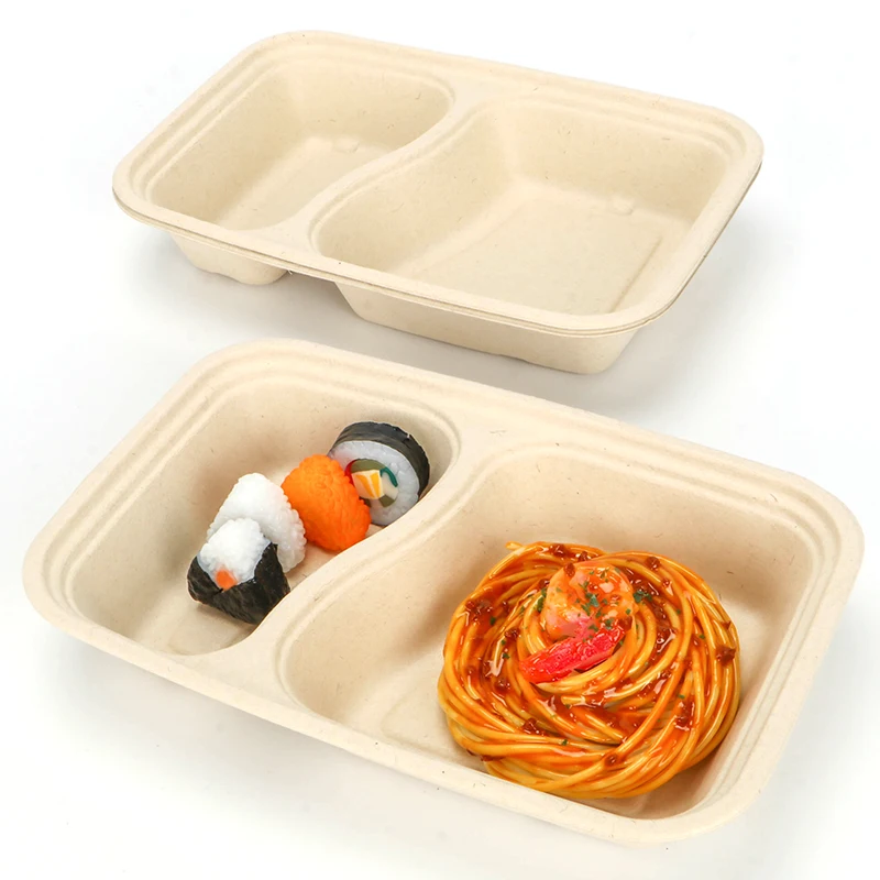 2022 Eco friendly Sugarcane bagasse tableware disposable wedding paper pulp plates set