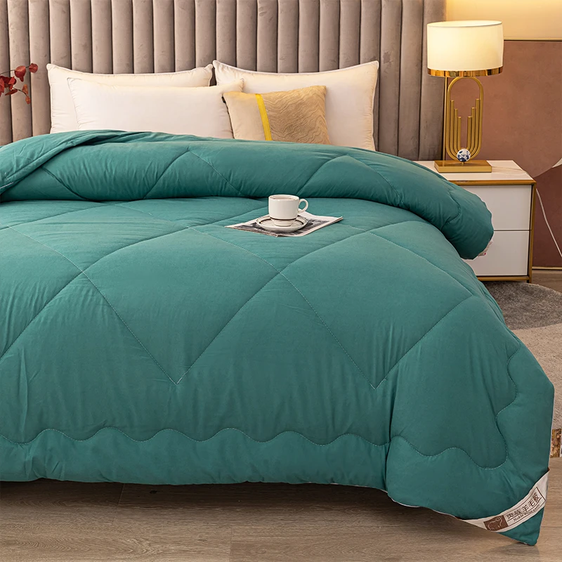 Cotton European Style Light Luxury Geometric Quilted 100% Wool Quilts Christmas Queen ultralight quilt