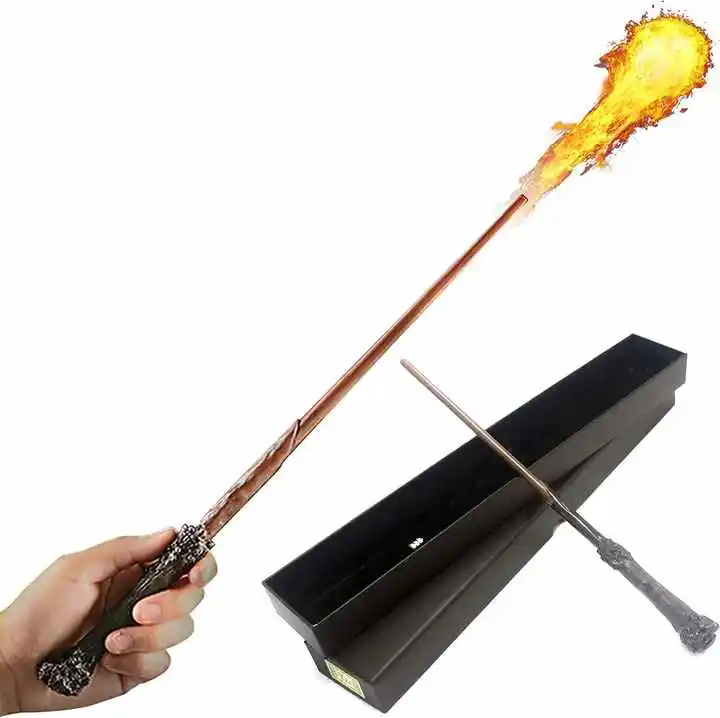Novelty Wholesale Cosplay Halloween Hurry Putter Magic Wand Fire Shooter with Fireball Spray Effect