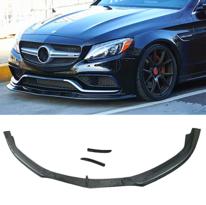 Automotive Parts Real Carbon Fiber Front Lip For 2015-2020 AMG W205 C63 Upgrade BK Style C63 Front Bumper Lip