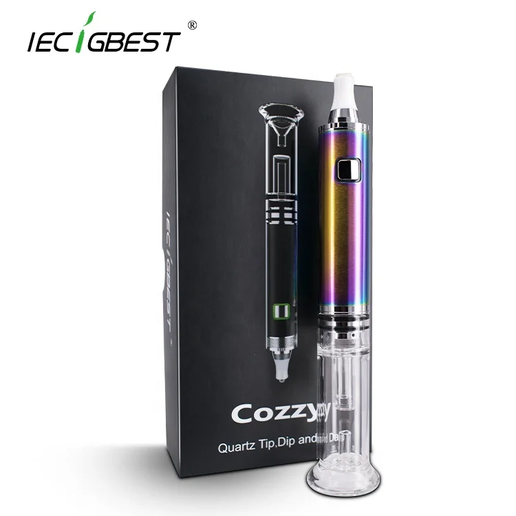 
2021 Portable Dab Rig Dip Pen Cozzy Dab Pen Vaporizer with Mini Water Glass Bubbler E Rig Dab Wax Vaporizer 