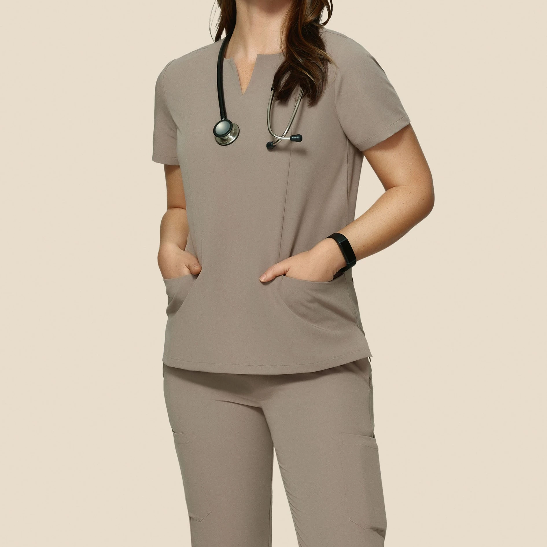 Factory Outlet Super Soft Medical Uniforms Scrubs Medical Uniforms Notch Neck Top  Wholesale Medical Scrubs