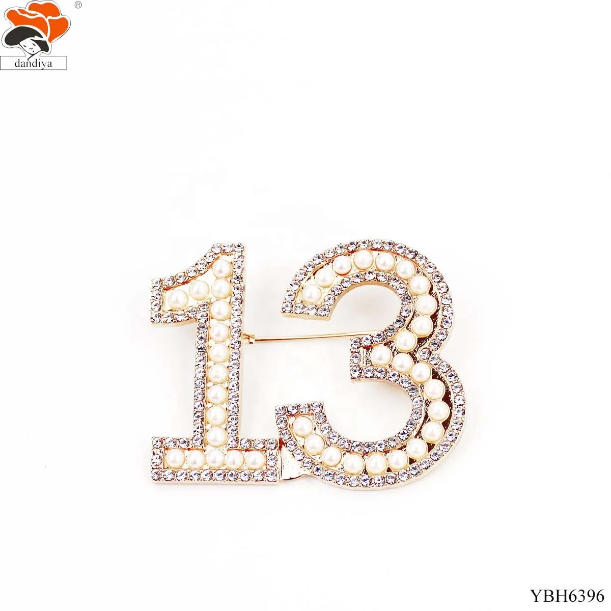 6 BROOCH Gold Silver Large Pearls Rhinestone number 01234 brooch pearls brooch Greek Sorority &Fraternity products Jewelry