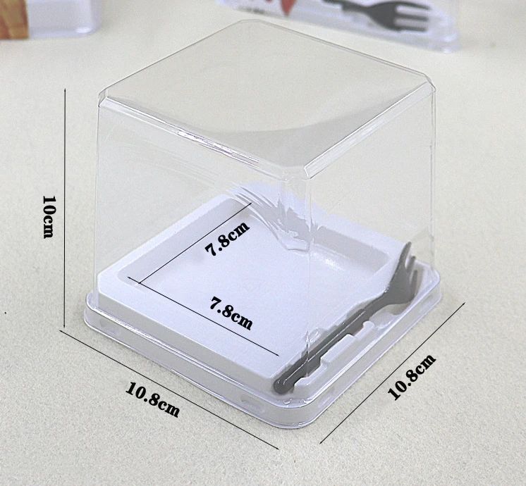 Hinged Cake Slice Cheesecake Container Triangular Cake Box Clear Plastic Food Product Packing Cake Packaging Cupcake Boxes PET