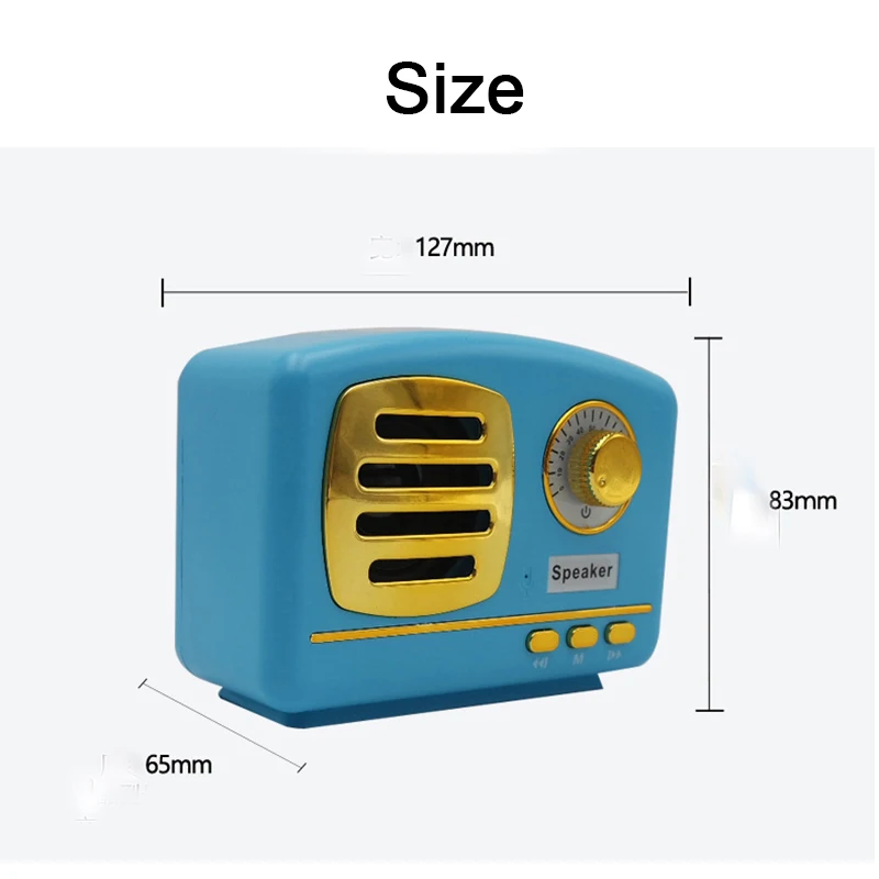 Best Creative Gift Retro Wireless Portable Mini Bluetooth Speaker with Fm Radio Usb