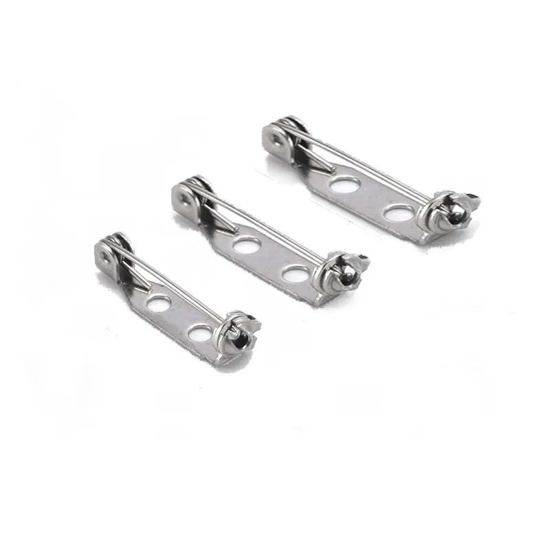 Simple stainless steel brooch accessory Pin base with locking buckle assembly DIY titanium steel handmade jewelry findings