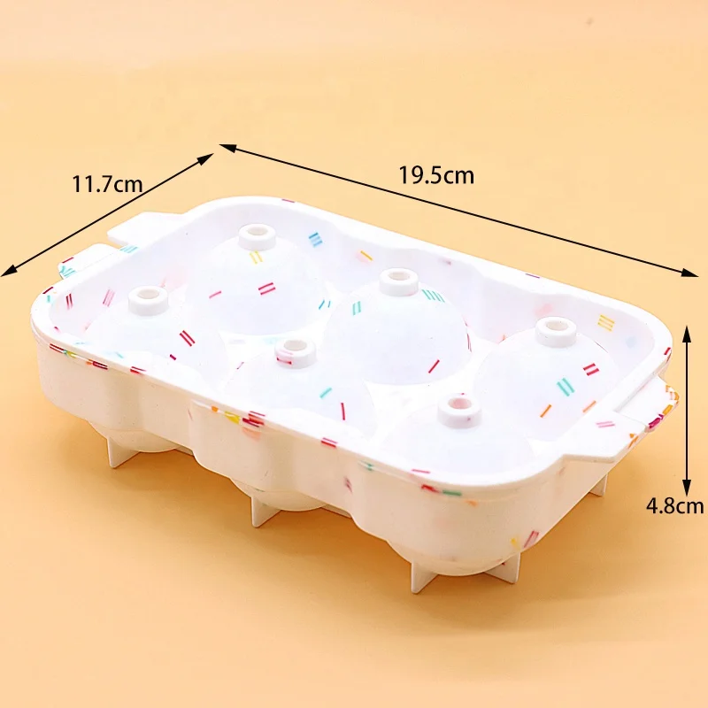 Candy grain ice cube trays silicone mold mould sphere ice ball maker with lid,reusable and BPA free