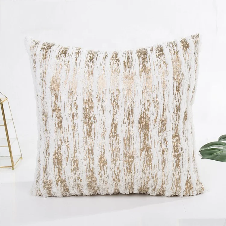 Hot Stamping Red Christmas Pillow Sham Cover With Zipper Sofa Decorative Velvet Pillow Cases