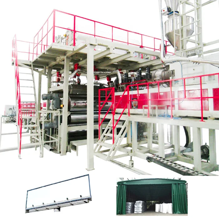 DSY-DXB Plastic extruder PVC flex banner machine flex banner making machine  tarpaulin production line