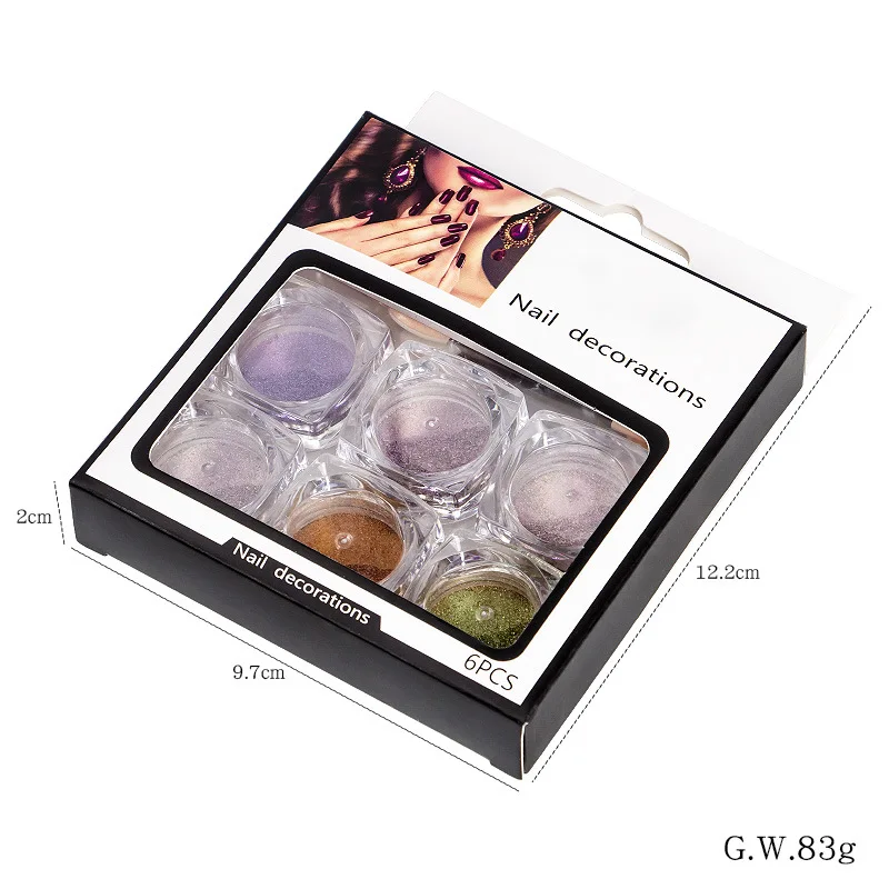 Nail 12 color set infiltration magic powder super fine shiny gel nails acrylic glitter powder