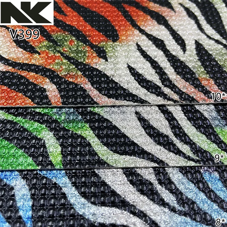 V399 new high gloss polka dot zebra patterned PU synthetic leather for luggage, shoe materials, and belts