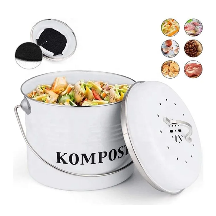 Waste Pail Metal Compost Bin Food Compost Bin Food Compostable Container