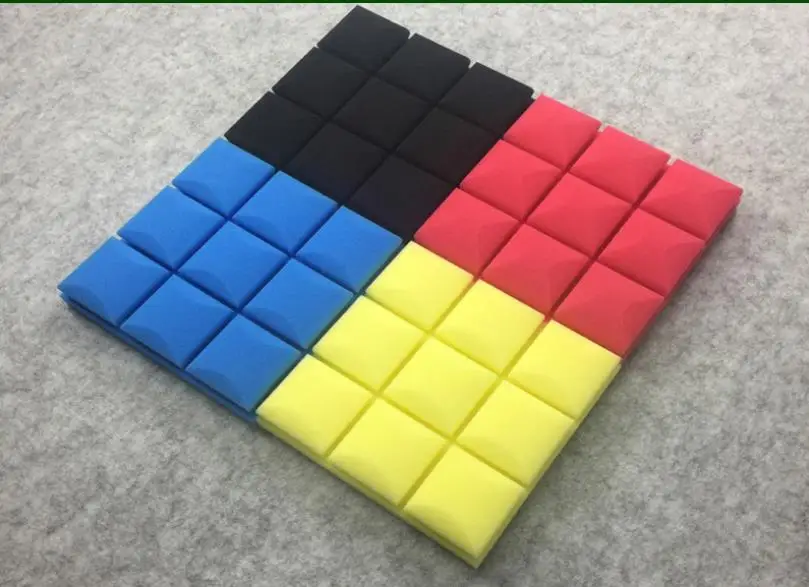 Factory direct sale pyramid shape acoustic sponge with self adhesive soundproofing foam