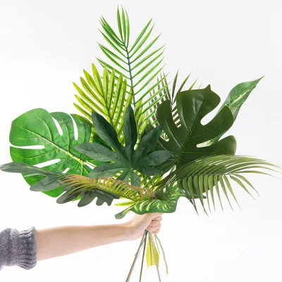 YAYUN Y-2031 One Piece monstera artificial plants silk tropical palm tree leaves home garden decoration accessories Photography