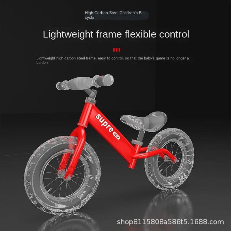 Children Kids Baby Balance Bike 3 - 6 Years 3 PU Wheel No-Pedal Toy Car Toddler Mini Cute Safty Trike
