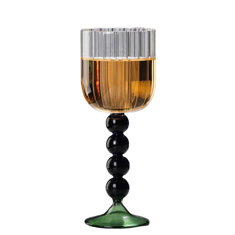 Wholesale Customized High Borosilicate Glass Colored Stem Wine Glasses Champagne Glass Coupe