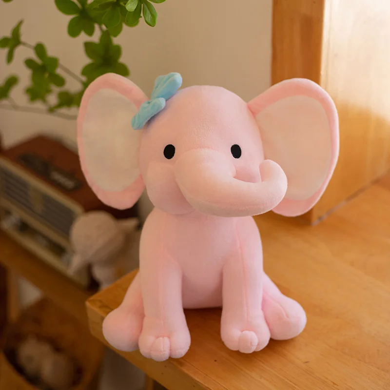Cartoon Soft Baby Bedtime Sleeping Elephant Plush Toy With Big Ears Wholesale 25cm Kids Christmas Sleeping Elephant Plush Gifts