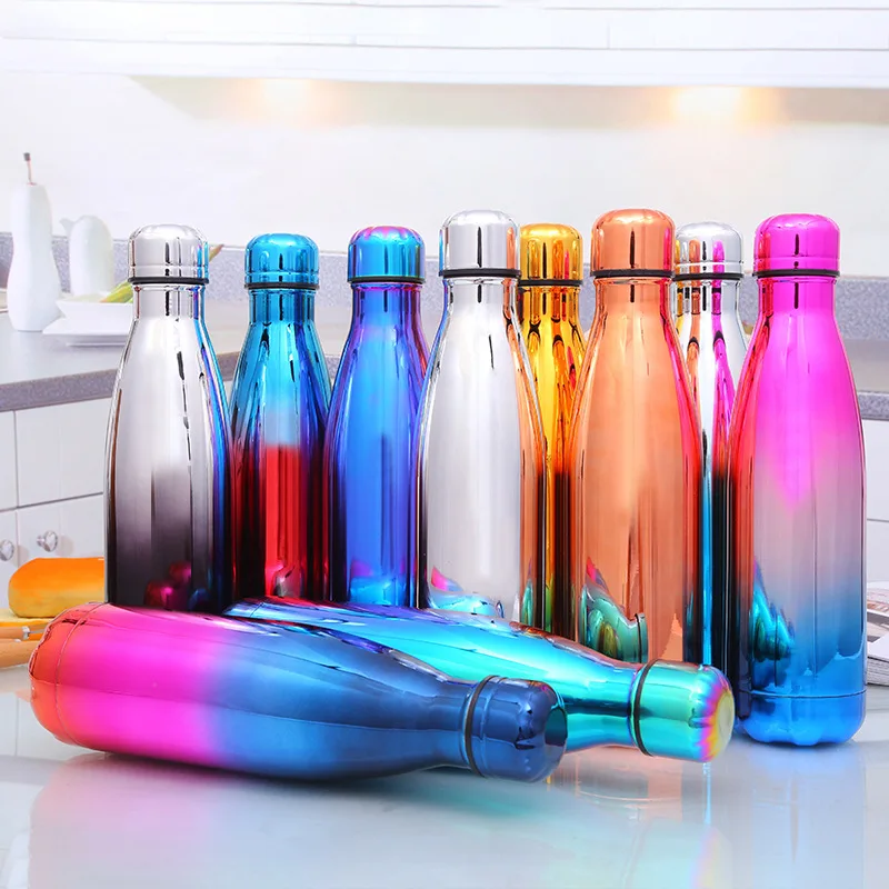 Custom Travel Water Bottle Gift Leak-Proof Double Walled Cola Shape Stainless Steel Water Bottle