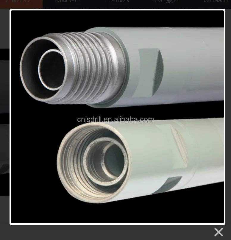 JSDRILL DTH Drill Pipe API Standard DTH Water Well Drill Rod 89mm 3Meter For Mining Blast