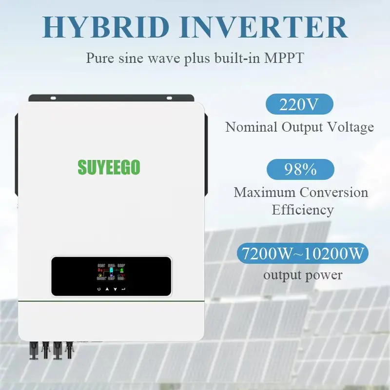 SUYEEGO inverter charger 7.2kw 8kw 8.2kw 10kw 10.2kw solar charge controller 180A pure sine wave hybrid solar inverter (1600696536571)