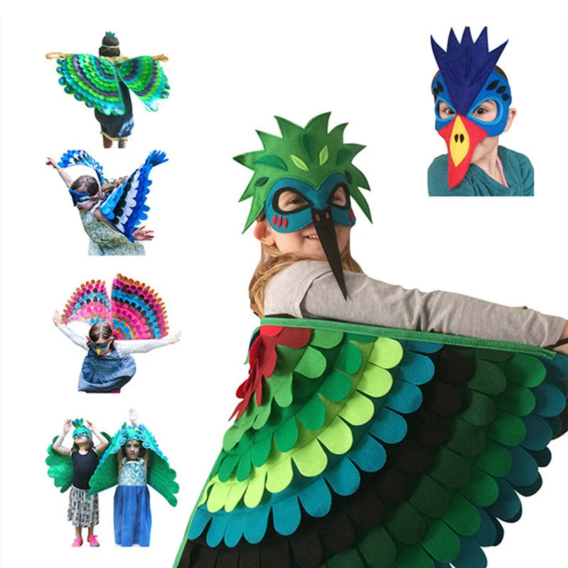 Kids Animal Costume Birds Felt Wings Fun Cosplay Halloween Costumes Butterfly Wing