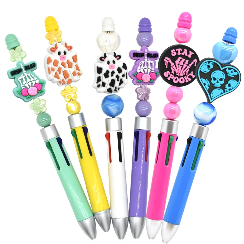 High Quality Wholesales Fashion Colorful Halloween Ghost Pvc Focal Beads For Pen Jewelry Diy Making