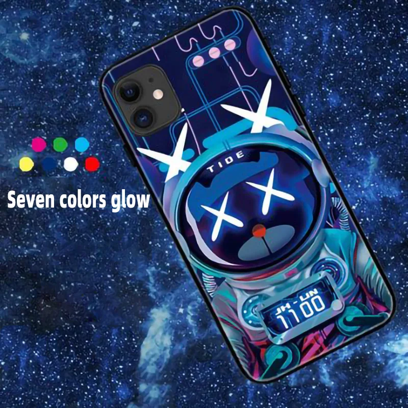 
fashion brand led light wholesale custom waterproof cell mobile phone bag cover for iphone 7 8 xs 12 11 pro max case 