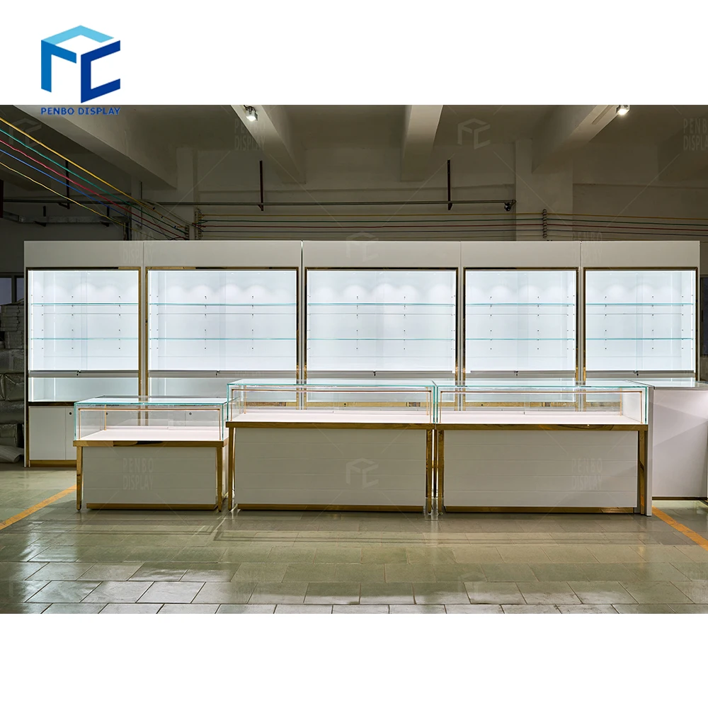 Современная витрина для ювелирных изделий из стекла