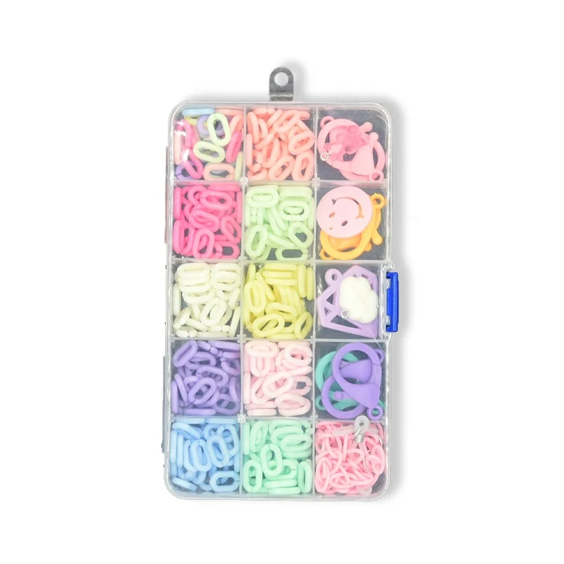 New Design Cartoon Diamond Charms Macaroon Color O-shape Glasses Facemask Mobile Phone Headphone Chain Multi-purpose DIY Set