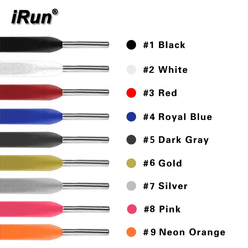 iRun Luxury Italy Goatskin Leather Shoelaces-Embossed Metal Aglets Leather Sneaker Lace with Shoe Lace Decoration